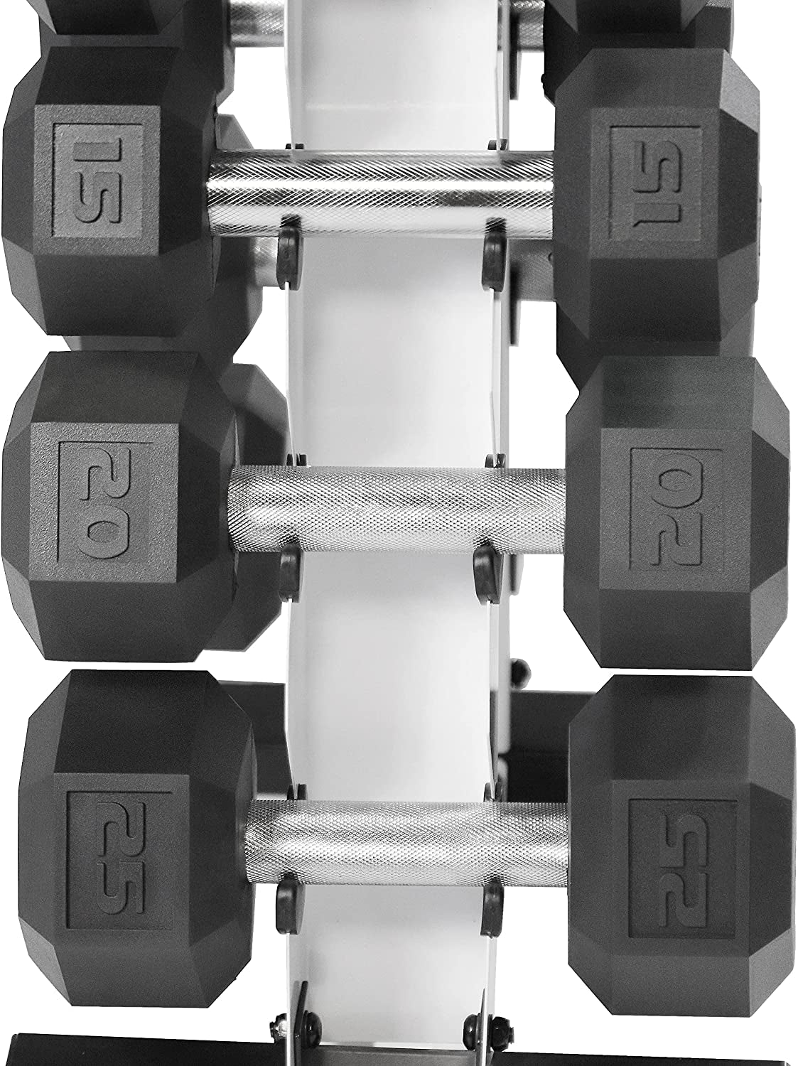 5-25Lb Rubber Coated Hex Dumbbell Set with a Frame Storage Rack Non-Slip Hex Shape for Muscle Toning, Strength Building & Weight Loss - Multiple Choices Available